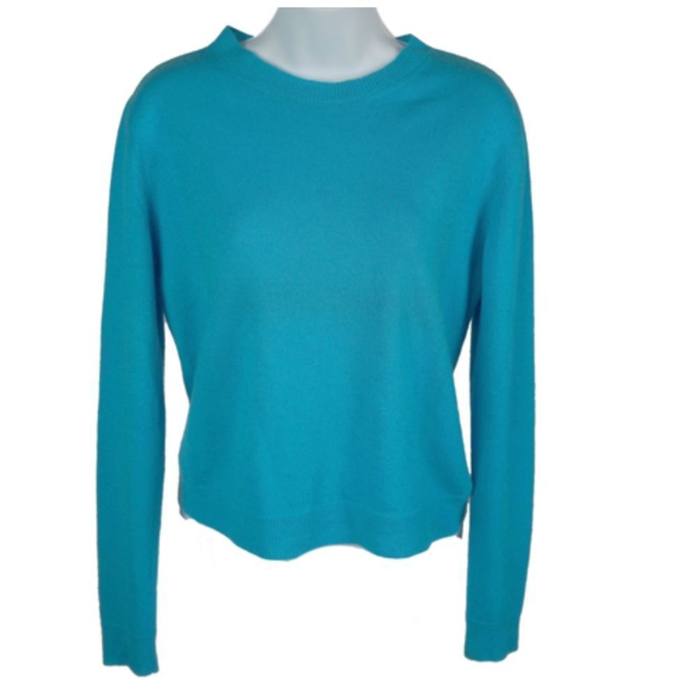 The Elder Statesman Blue Simple Crew Long Sleeve Knit Cashmere Sweater Size S